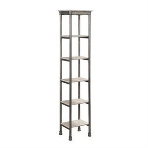 atlin designs 5 shelf tower bookcase in gray and marble