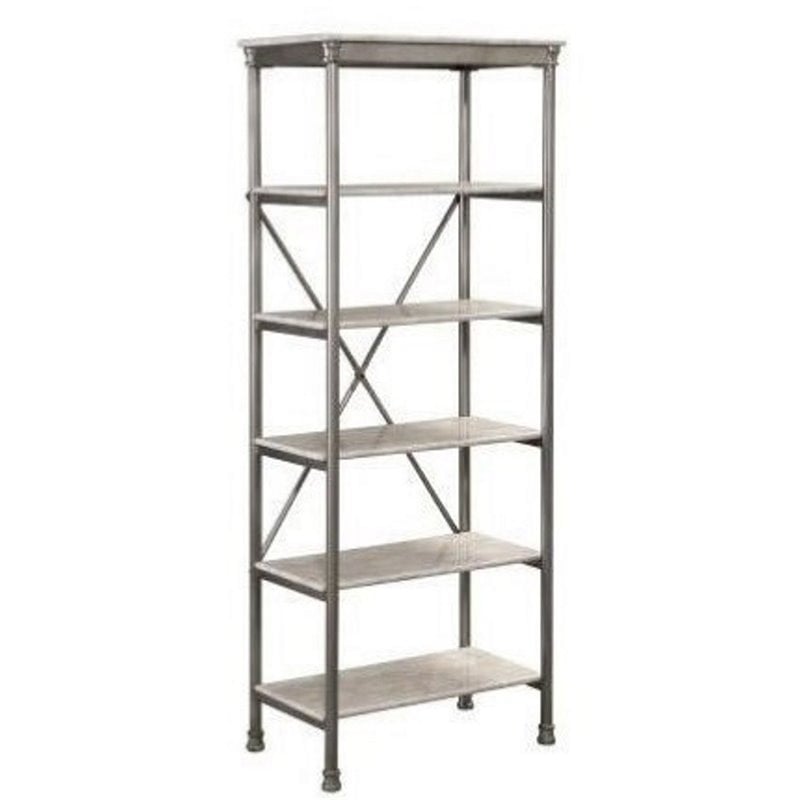 Atlin Designs 5 Shelf Bookcase in Gray and Marble