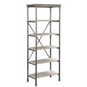 atlin designs 5 shelf bookcase in gray and marble