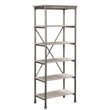 Atlin Designs 5 Shelf Bookcase in Gray and Marble