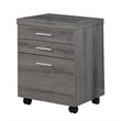 Atlin Designs 3 Drawer File Cabinet in Dark Taupe