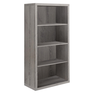 Atlin Designs 4 Shelf Bookcase with Adjustable Shelf in Dark Taupe