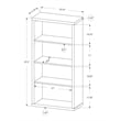 Atlin Designs 4 Shelf Bookcase with Adjustable Shelf in Dark Taupe