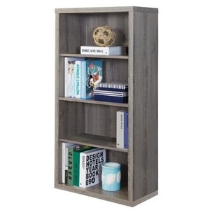 atlin designs 4 shelf bookcase with adjustable shelf in dark taupe