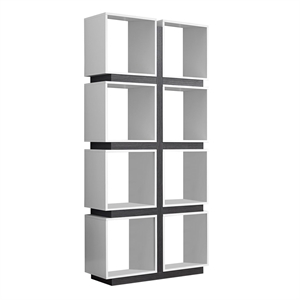 Atlin Designs 8 Cubby Bookcase in White and Gray