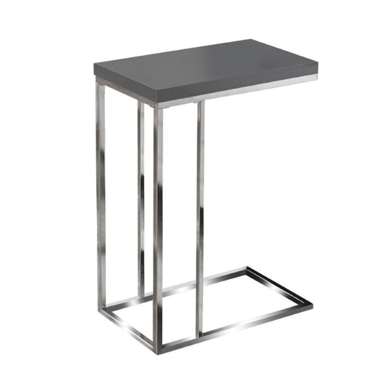 Atlin Designs Accent End Table in Glossy Gray