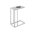 Atlin Designs Accent End Table in White with Frosted Tempered Glass
