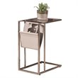 Atlin Designs Glass Top End Table with Magazine Rack in Chrome