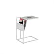 Atlin Designs Metal End Table with Magazine Rack in White