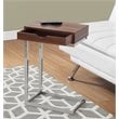 Atlin Designs Metal End Table with Drawer in Walnut