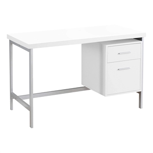 Atlin Designs 48&quot Metal Home Office Desk in White