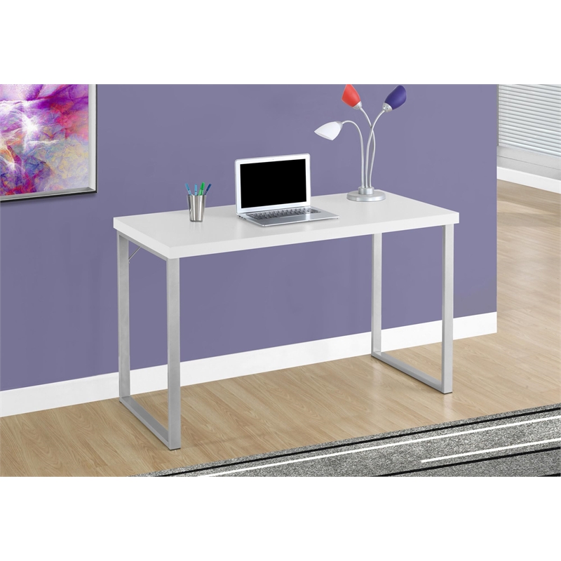 Atlin Designs Contemporary Wood Office Laptop/Computer Desk in White