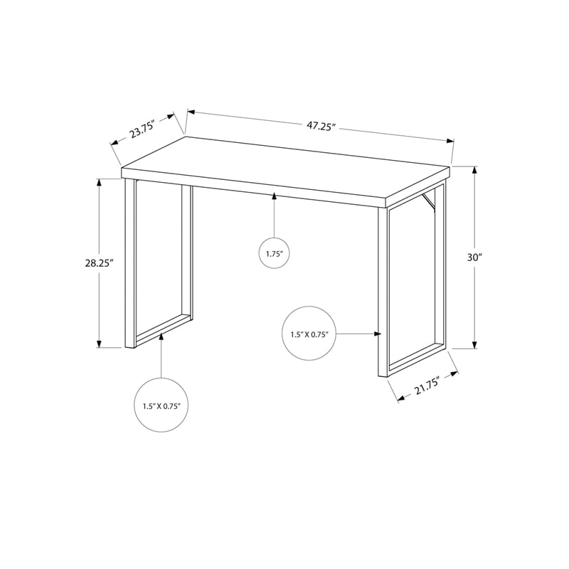 Atlin Designs Contemporary Wood Office Laptop/Computer Desk in White