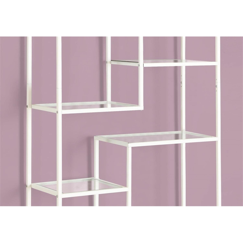 Atlin Designs Metal White Bookcase Rectangular 72
