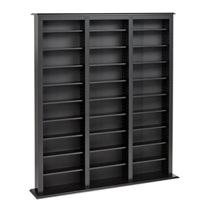 Atlin Designs 64&quot Triple CD DVD Media Storage Rack in Black