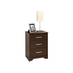 atlin designs tall transitional wood 3 drawer nightstand