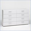 Atlin Designs Engineered Wood Contemporary Wood 8 Drawer Double Dresser in White