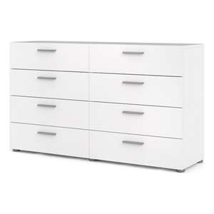 atlin designs contemporary wood 8 drawer double dresser in white