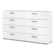 Atlin Designs Engineered Wood Contemporary Wood 8 Drawer Double Dresser in White