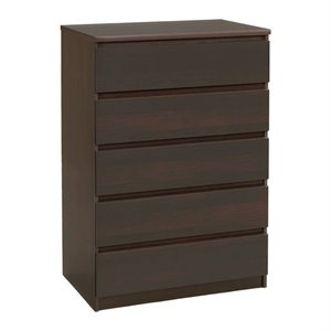 atlin designs 5-drawer chest in coffee