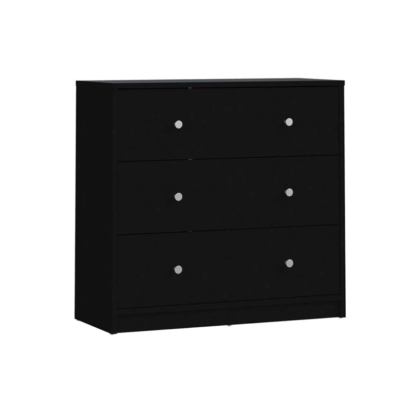 Atlin Designs Traditional 3-Drawer Engineered Wood Chest Dresser in Black