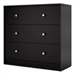 Atlin Designs Traditional 3-Drawer Engineered Wood Chest Dresser in Black