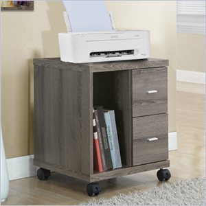 atlin designs computer printer stand with castors in dark taupe