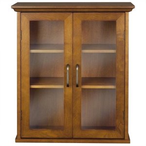 atlin designs 2 door wall cabinet in oil oak