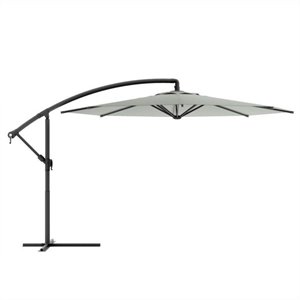 atlin designs offset patio umbrella in sand gray