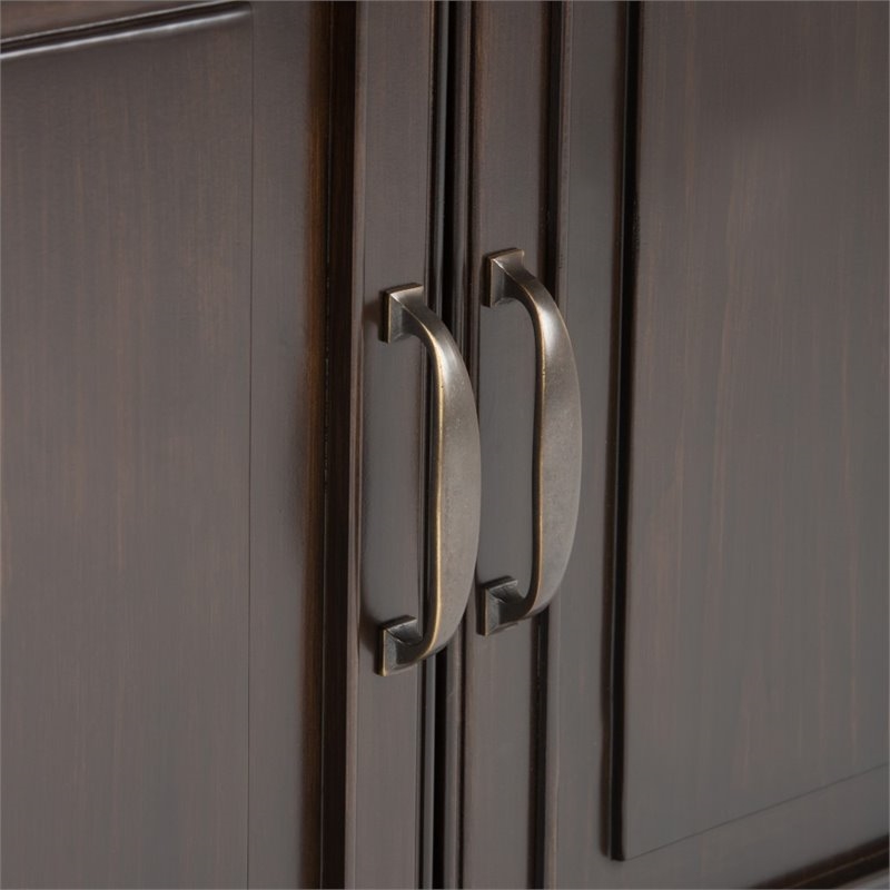 Atlin Designs Traditional Wood Entryway Storage Cabinet in Chestnut Brown