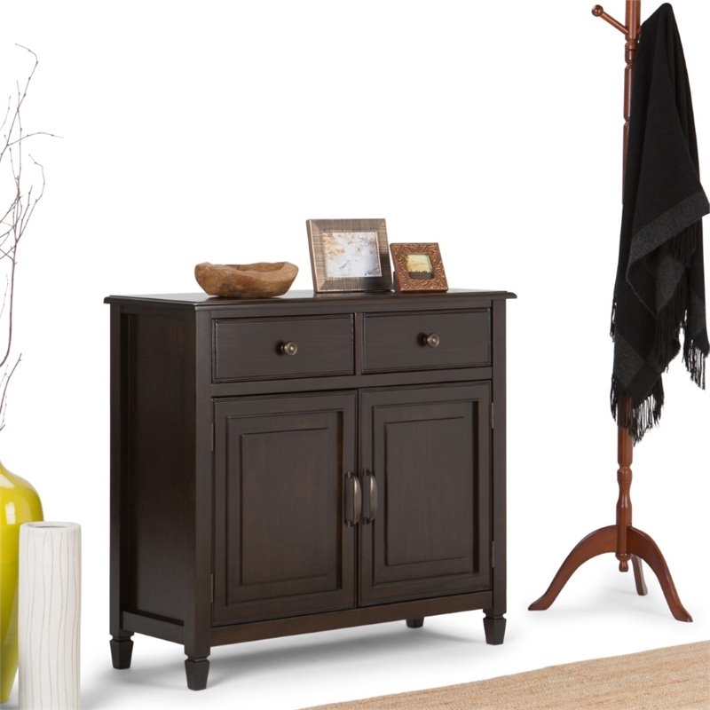 Atlin Designs Traditional Wood Entryway Storage Cabinet in Chestnut Brown