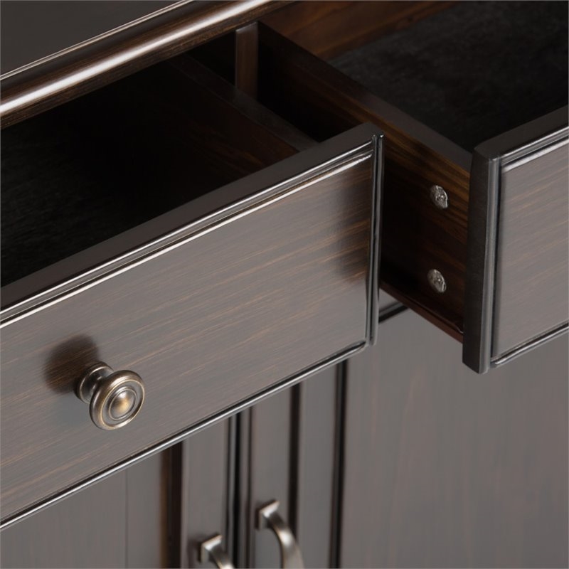 Atlin Designs Traditional Wood Entryway Storage Cabinet in Chestnut Brown
