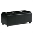 Atlin Designs Faux Leather Storage Bench in Black
