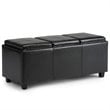 Atlin Designs Faux Leather Storage Bench in Black