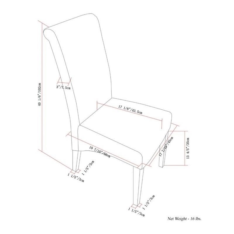 Atlin Designs Deluxe Parson Dining Chair in Dove Gray (Set of 2)