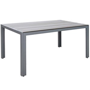atlin designs patio dining table in sun bleached gray