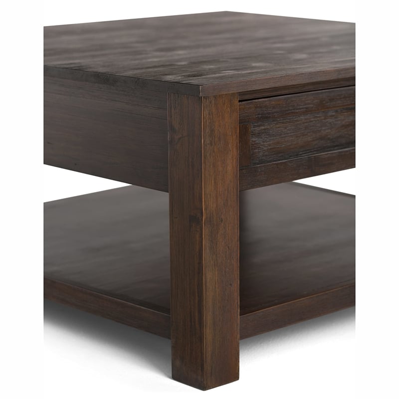 Atlin Designs Coffee Table in Distressed Charcoal Brown