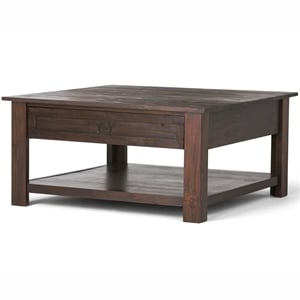 Atlin Designs Coffee Table in Distressed Charcoal Brown