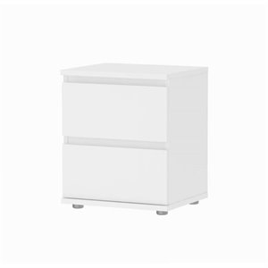 atlin designs 2 drawer nightstand in white