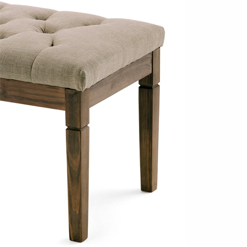 Atlin Designs Tufted Living Room Bench in Natural