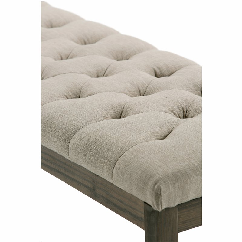 Atlin Designs Tufted Living Room Bench in Natural