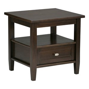 Atlin Designs Transitional Wood End Side Table in Tobacco Brown