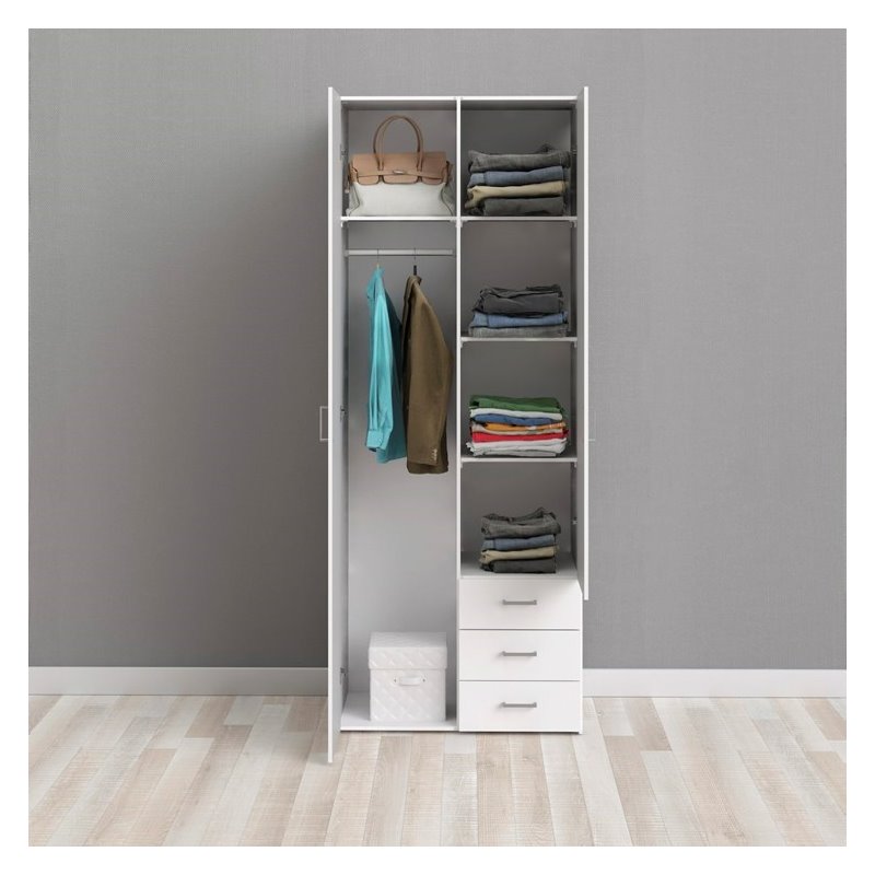 Atlin Designs 3 Drawer And 2 Door Wardrobe In White