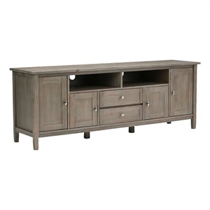 Atlin Designs Transitional Wood TV Stand for TVs up to 72&quot in Distressed Gray
