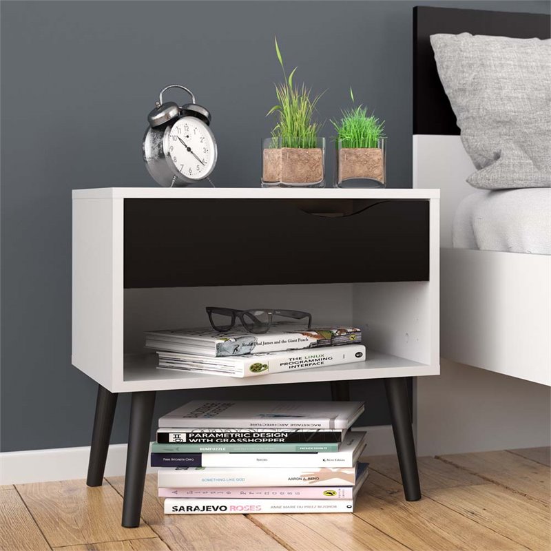 black white nightstand