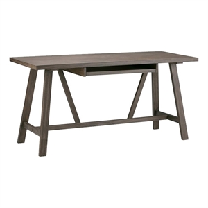 Atlin Designs 29.5&quot Modern Solid Wood Writing Office Desk in Wire Driftwood