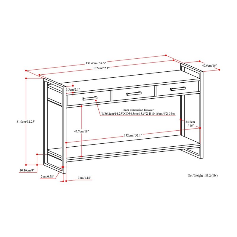 Atlin Designs Console Table in Natural