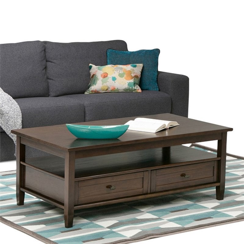 Atlin Designs 2-Drawers Coffee Table in Tobacco Brown
