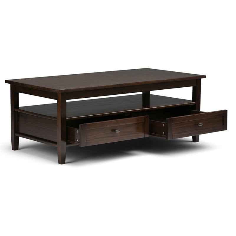 Atlin Designs 2-Drawers Coffee Table in Tobacco Brown