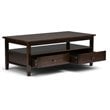 Atlin Designs 2-Drawers Coffee Table in Tobacco Brown